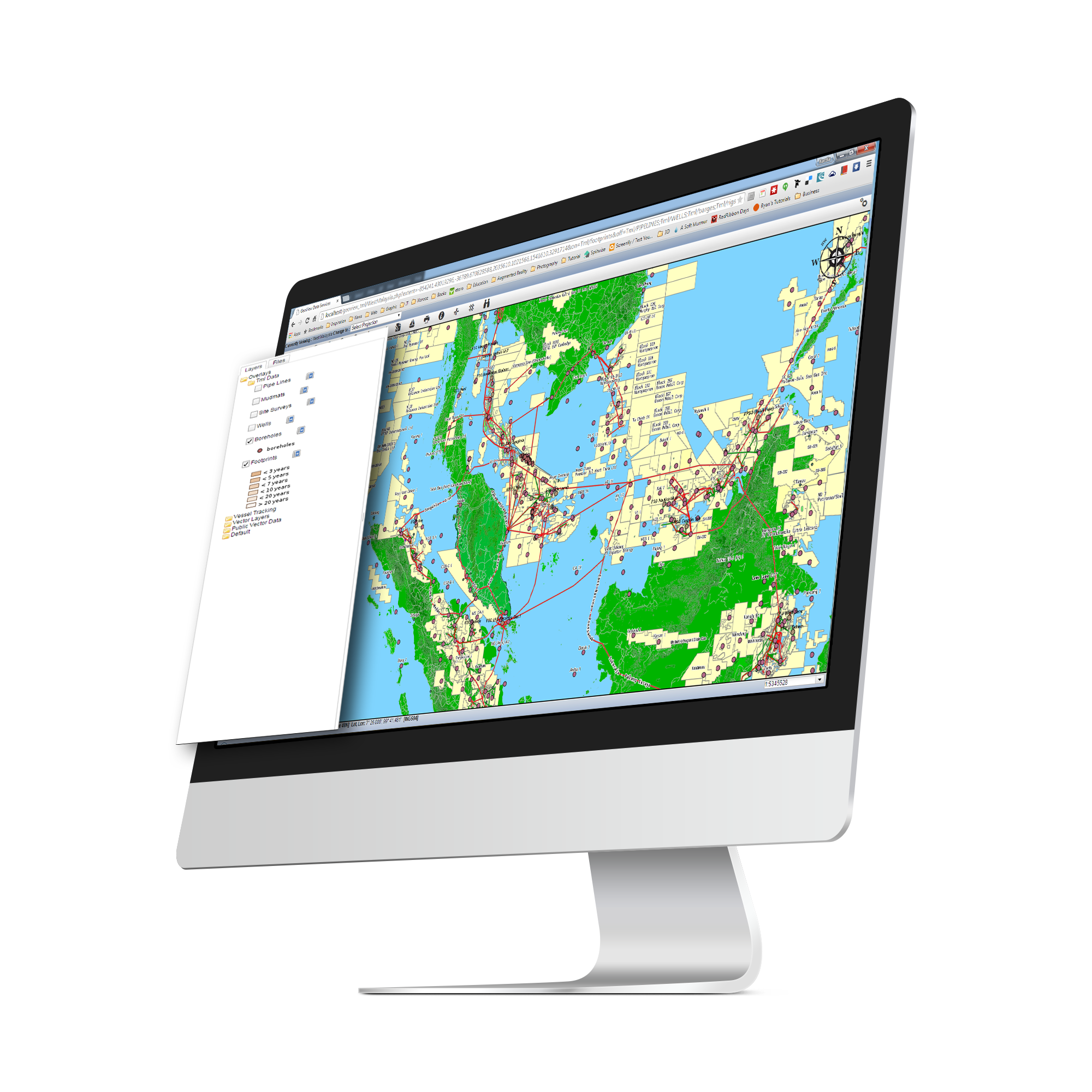 SAS web GIS platform displaying regional maritime operations